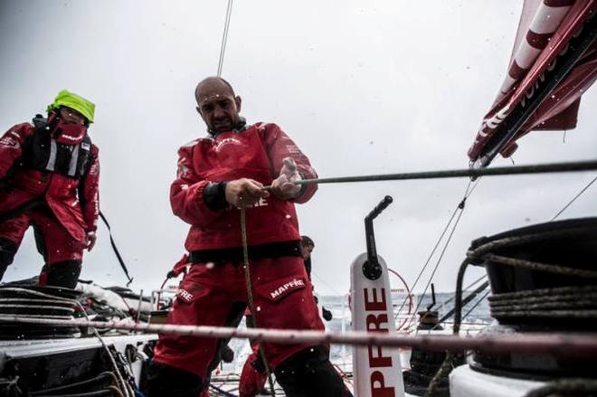 Onboard MAPFRE - Yes, that is snow, not rain! - Leg five to Itajai -  Volvo Ocean Race 2015 © Francisco Vignale/Mapfre/Volvo Ocean Race